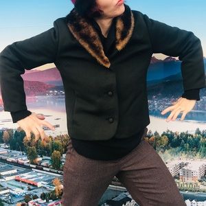 Vintage 1960s jacket with fur trim